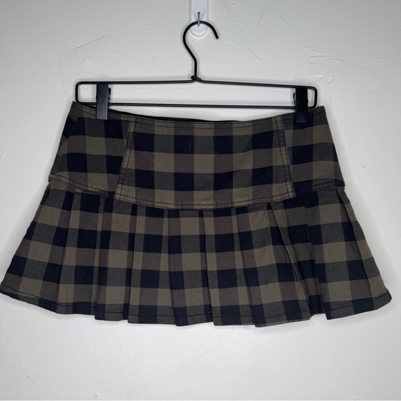 Vintage BeBop plaid pleaded micro full wrap skirt y2k skater grunge fairy - Picture 5 of 5